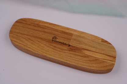 Holzhalter aus geölter Eiche – gerade mit 3 Schraubgläsern für Aquarellfarben