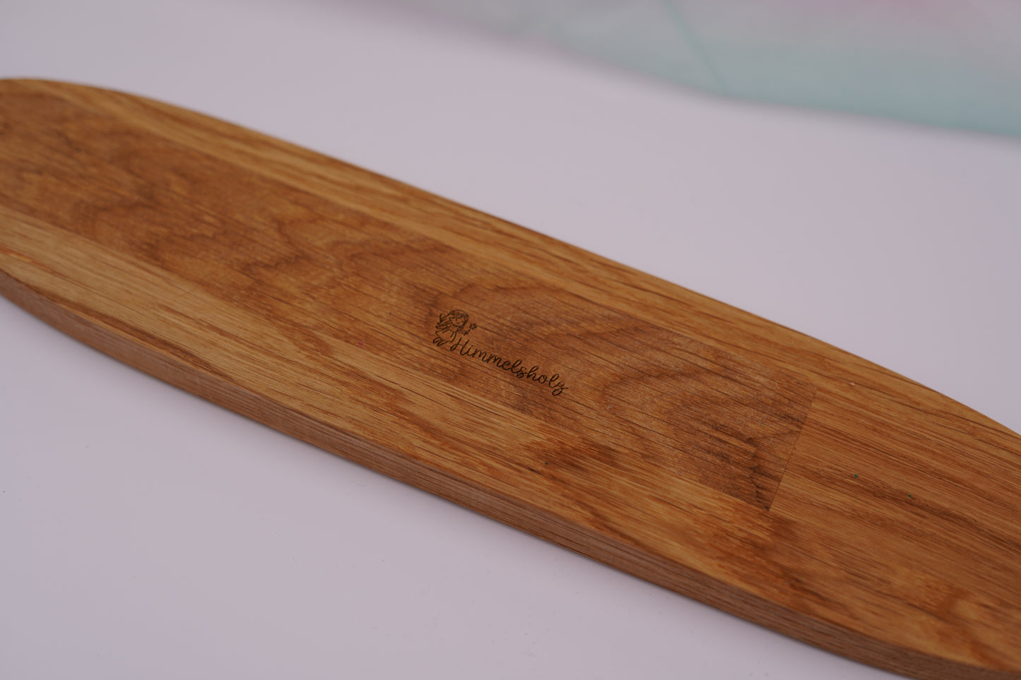 Holzhalter aus geölter Eiche – gerade mit 5 Schraubgläsern für Aquarellfarben