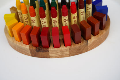 Großer ovaler Buntstifthalter aus Naturholz, passend für 24 Stockmar Stifte & 24 Blöcke