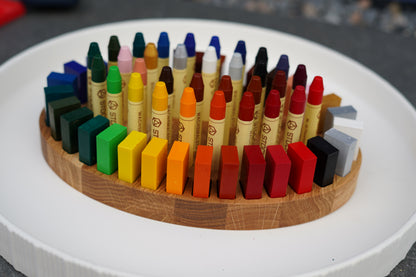 Waldorf Buntstifthalter oval aus massivem Naturholz, passend für 32 Stockmar Stifte & Blöcke